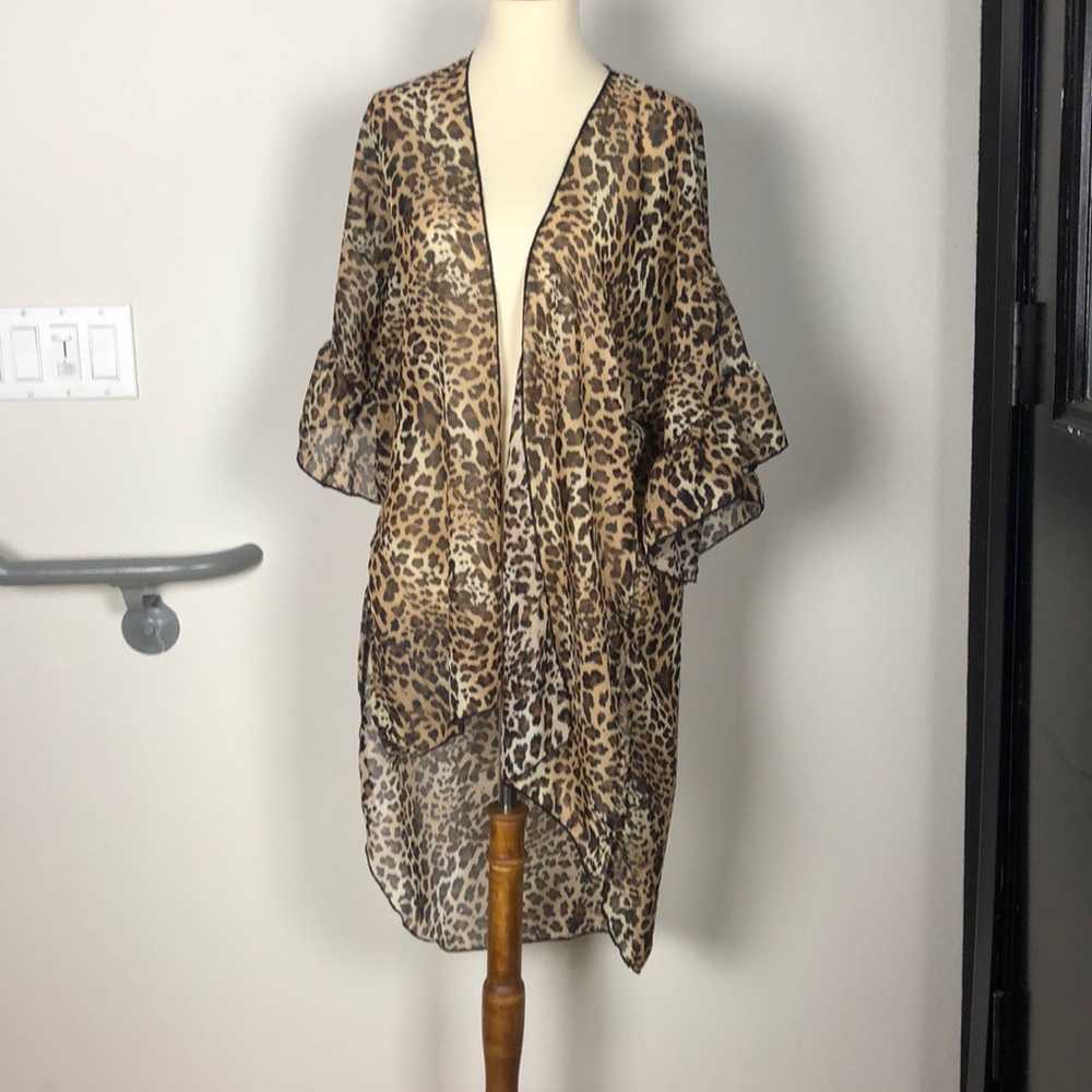 Sheer Leopard Print Duster